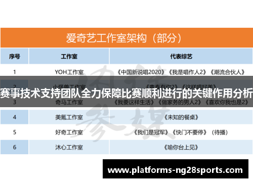 赛事技术支持团队全力保障比赛顺利进行的关键作用分析